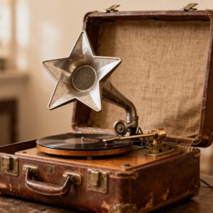 Stary gramofon przenośny